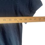 Ojai Women's Small Blue Striped Laggen Art Minimalist‎ Cotton Short Sleeve Top Photo 5