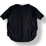 Loft  Short-Sleeve Top Womens Size XS Black‎ Boho Casual Minimalist Photo 0