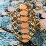 Statement Ring Gold Plated White Enamel Scale Photo 5