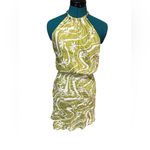 ASTR the label Women's Quinta Dress Celery Green Floral Halter Necklace Small Photo 3