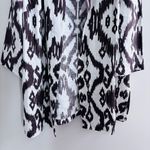 Chico's  100% linen cardigan duster jacket brown cream geometric pattern size 2 Photo 4