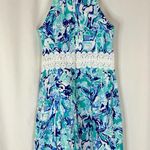 Lilly Pulitzer | Ashlyn Shift Dress Elephant Appeal Turquoise White Sleeveless 2 Photo 3