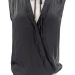 Brochu Walker  silky spliced tie neck top gray sz XS Photo 0