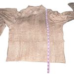 BOG Band of the Free Tan Camel Long Puff Sleeve Mock Neck Knit Blouse Large New Photo 4