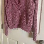 Loft Marled Ribbed V Neck Sweater in Light Fresh Magenta, Size large Photo 5