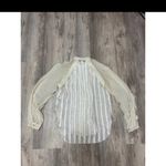 3.1 Phillip Lim  Sheer blous ruffle trim long sleeve ivory top size 2 Photo 1
