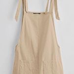 SheIn EZwear Knot Strap Pocket Patched Pinafore Romper medium tan cream comfy Photo 5