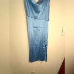 Unbranded Light Blue Satin Slip Dress Photo 4