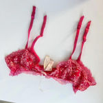 Victoria's Secret NWT  VERY SEXY? Garter Belt M/L Red Ruby Rhinestone Lacey Y2K Photo 0