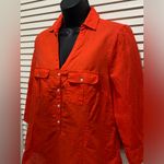 Gap Red Button Up Wide 3/4 Sleeve Linen Shirt Size M Cuff Pockets Photo 1