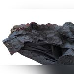 First Love  Vintage 70s Black Goth Romantic Floral Lace Lingerie Romper Teddie Photo 8