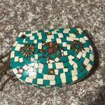 Vintage Turquoise & White Mosaic Tile Purse Blue Photo 6