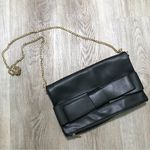 Kaari Blue  Black Bow Crossbody Fold Over Bag Purse Photo 0