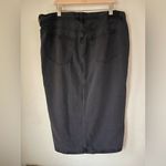 Abercrombie & Fitch Black Denim Midi Skirt with front slit Photo 3