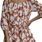 Elizabeth and James Elizabeth James Uptown Dayglow Dress Womens 3X Tie Dye Rust Orange Belted Boho Photo 0