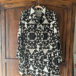 Anthropologie Leifnotes Black and White Corduroy Trench Coat size 8 Photo 3
