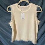 FATE. Cream fringe tank top- M Photo 13