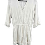 Piyama Romper White Lightweight Ruffle Drawstring Waist Bridal Resort‎ XS Photo 0