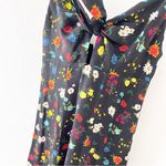 Alice + Olivia Roe Tie Front Mini Slip Dress in Botanical Ditsy Photo 4