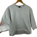 J.Crew Heather Gray Sequin Trim Boxy Fit Sweatshirt Size Small B7027 Photo 3