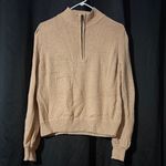 Universal Threads Universal Thread Women's Medium 1/4 Zip Yellow Brown Pullover Soft Knit Sweater Photo 1