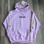 Civil Regime Baby Pink Leopard Print‎ White Roses Hoodie Sz L Thick Chunky Cozy Size L Photo 0