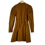 Universal Threads Universal Thread Denim Full Zip Puff Sleeve Mini Dress Womens XS Brown Utility Photo 3