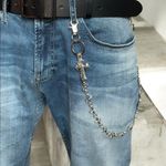Cross Pants Chain for Men Women,Jeans Chain,Keys Chain,Biker Wallet Chain,Streetwear Punk Hip Hop Unisex Style Silver Photo 1
