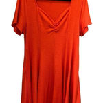 Torrid  Women's size1 Orange Mini Slub Rib Fluted Dress‎ Short Sleeve Photo 0