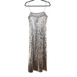 SAINT ART‎ Chloe Disk Midi Tank Dress Silver Small Photo 3