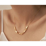 Boutique Trendy‎ Beaded Snake Chain Necklace | Yellow Gold Filled Photo 9
