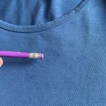 Peruvian Connection  Pima Cotton Dark Slate Blue Soft Long Sleeve Top Photo 8