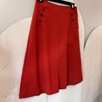 Forever 21  Rust Orange Button Tab Skirt A-Line Polyester Contemporary Size Large Photo 3