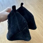 Nine West  Illusion Wedge Ankle Booties, Black Suede Heeled Boots, Size 10M Photo 11
