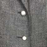 Evan Picone Evan-Picone Suit Petite Women’s Knit Gray Faux Pearl Silver Design Button Blazer Photo 3