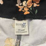 Terra & Sky Plus Size  Black Floral PullUp Leggings Size 0X/14W EUC #4026 Photo 3