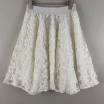 Forever 21 White Lace Wide Swing Skater Skirt Photo 0