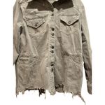 Free People Jacket Womens S Moonchild Denim Shirt Button Down Olive Green Photo 2