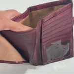 Vtg St. Dennis Burgundy Smooth Leather Bifold Checkbook Card Organizer Wallet Photo 1