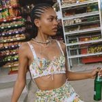 For Love & Lemons Rosalyn Floral Crop Top S Photo 1