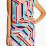 Tori Richard colorful geometric silk dress women’s size 6 discoteca Alecia Photo 0