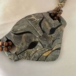 Jasper lion face statement necklace Gray Photo 4