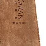 Donna Karan vintage genuine leather burgundy lizard embossed wide velcro belt M Photo 8