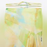 ZARA  New Bohemian Green Hight Waisted Satin Effect Strappy Printed Skirt Size M Photo 5