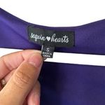Sequin Hearts Women's Small Purple Long Sleeve Loose Fitting Dress w/ Necklace Photo 3