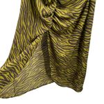 Anthropologie Moon River Tiger Animal Stripe Ruched Green Midi Size M Estimated Photo 6