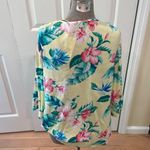 Tommy Bahama  yellow and pink hibiscus floral viscose oversized shirt Photo 3