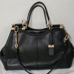 Coach Madison Textured Black Leather Caroline Satchel Photo 0
