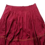 Anthropologie NWT Tiered Lace Maxi in Maroon Red Cotton Pull-on Skirt 1X Photo 6