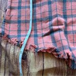 Hem & Thread Women’s  Flannel Shirt Orange Blue Frayed Edges Size Large Oversized Photo 5